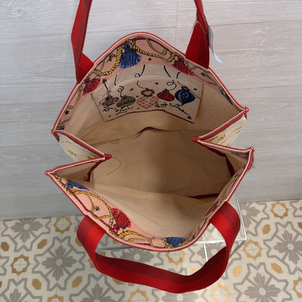 Brighton Cream/ Multi Celebrate Holiday Tote Bag