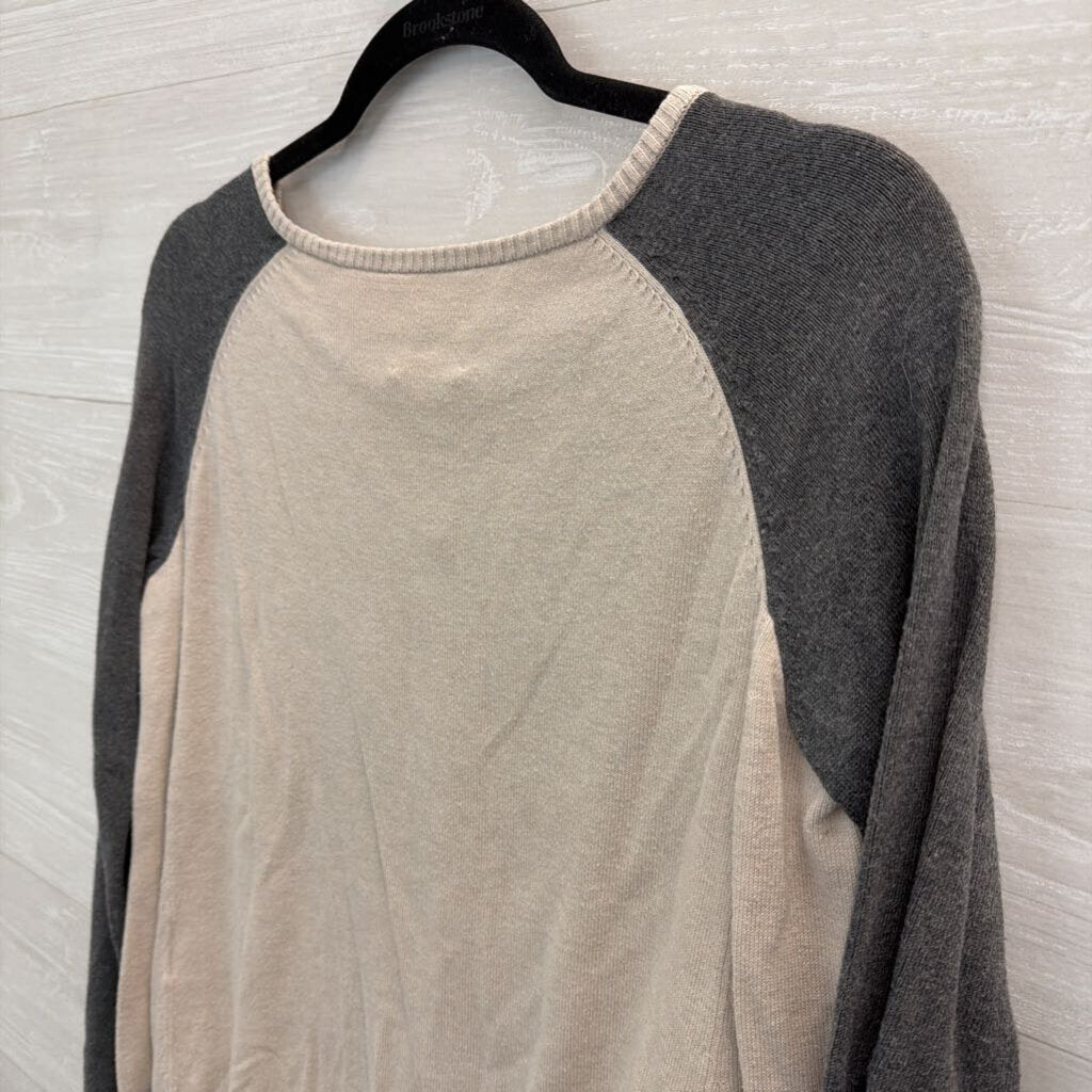 Lilis Closet Brown/ Cream/ Grey Color Block Button Front Cardigan Sweater Extra Small