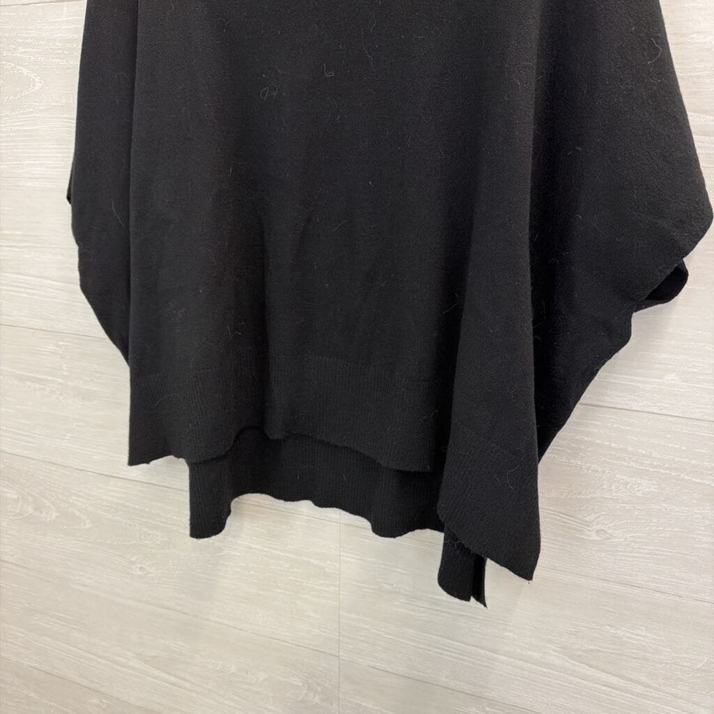 Kerisma Black Short Sleeve Mock Neck Boxy Sweater Top One Size