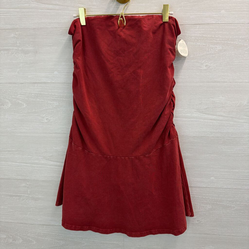 Offline by Aerie Brick Red Strapless Dress With Shorts Large