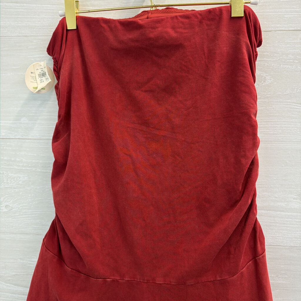 Offline by Aerie Brick Red Strapless Dress With Shorts Large