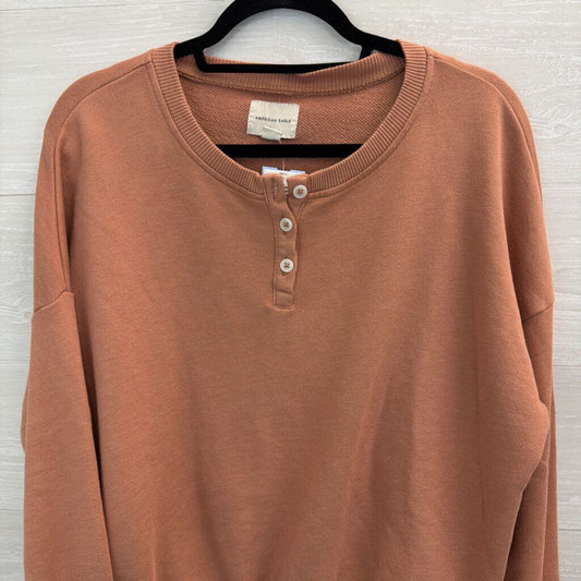 American Eagle Mauve Pink Cinch Waist Henley Top Extra Small