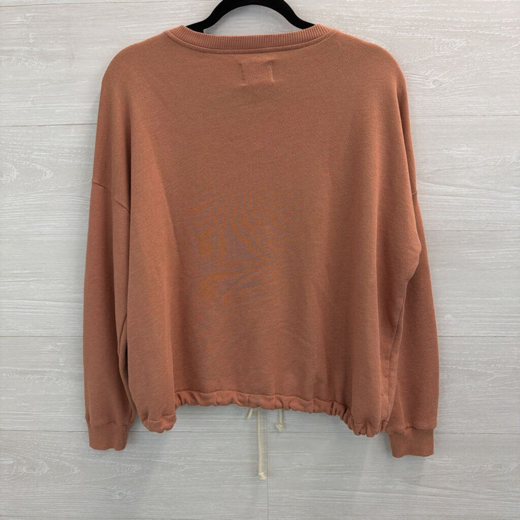 American Eagle Mauve Pink Cinch Waist Henley Top Extra Small