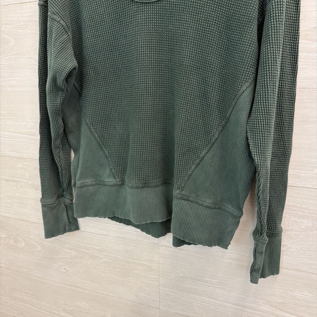 Offline by Aerie Green Waffle Knit Long Sleeve Top XXS