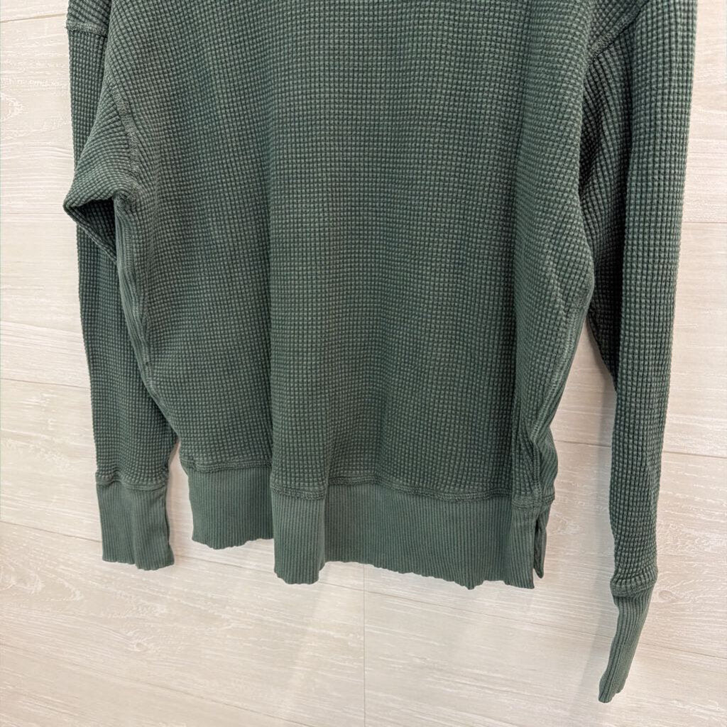 Offline by Aerie Green Waffle Knit Long Sleeve Top XXS