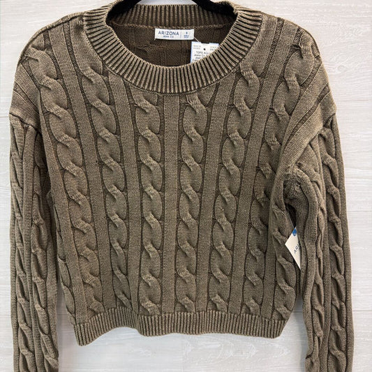 Arizona Jean Co Green Cable Knit Cropped Sweater Small