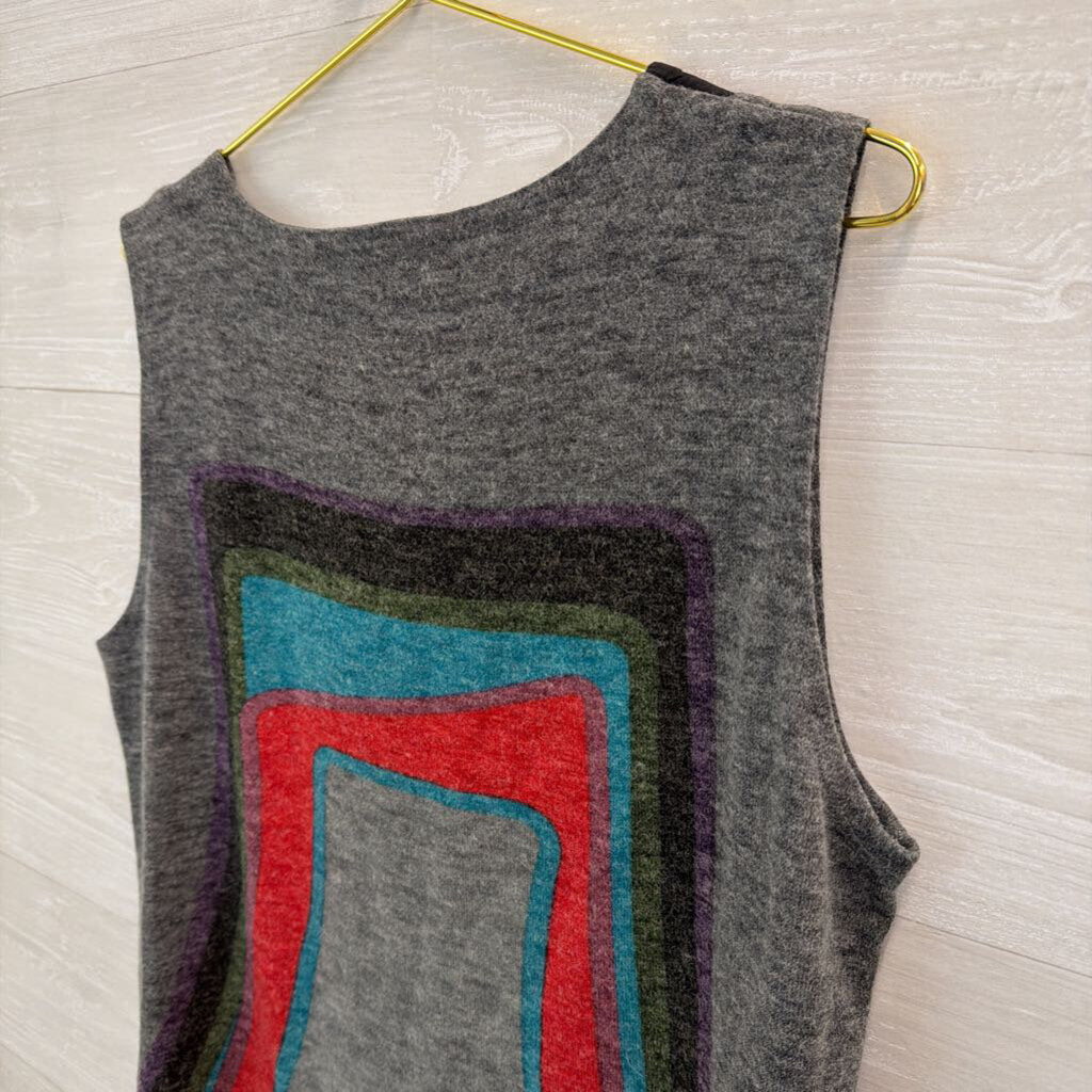 Adore Green/ Multi Embroidered Neckline Tank Extra Large