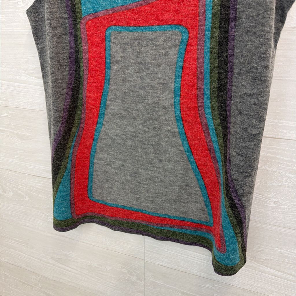 Adore Green/ Multi Embroidered Neckline Tank Extra Large
