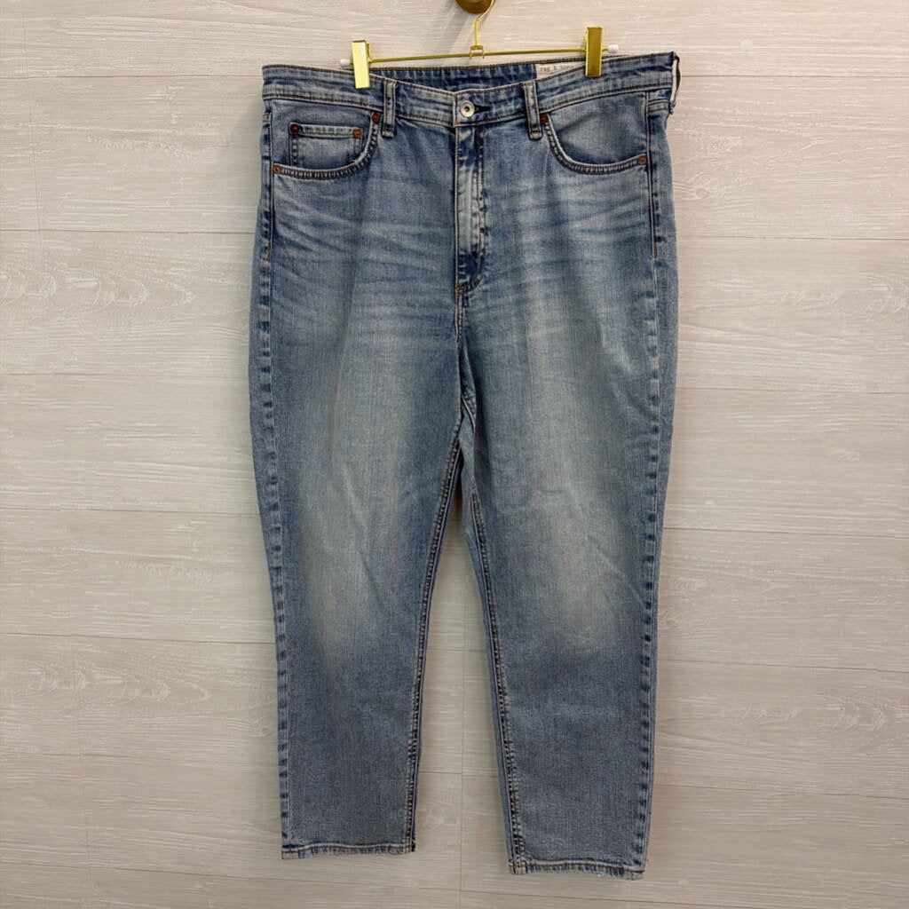 Rag and Bone Light Wash Nina High Rise Ankle Cigarette Jeans 34