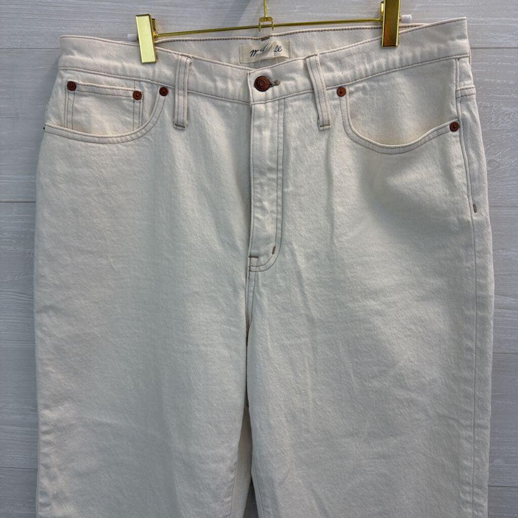 Madewell White Slim Wide Leg Crop Jeans 32