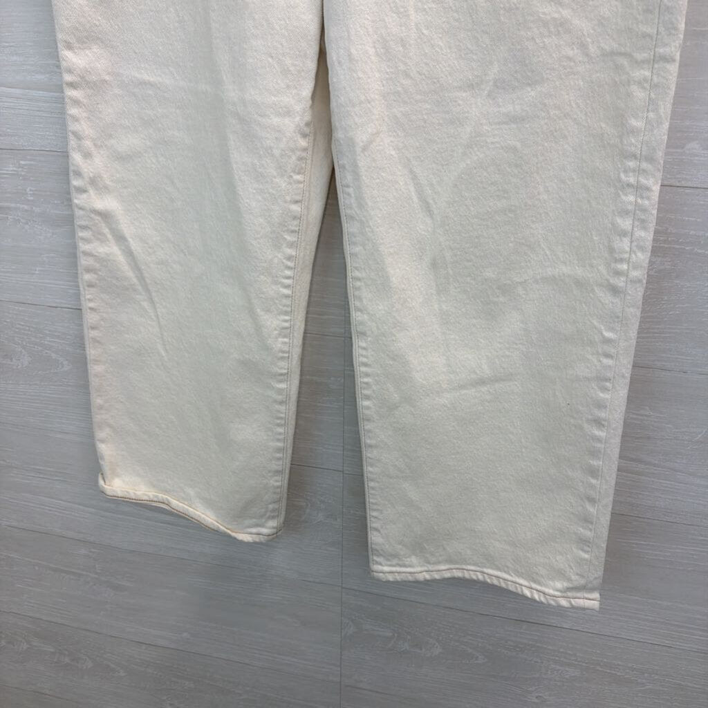 Madewell White Slim Wide Leg Crop Jeans 32