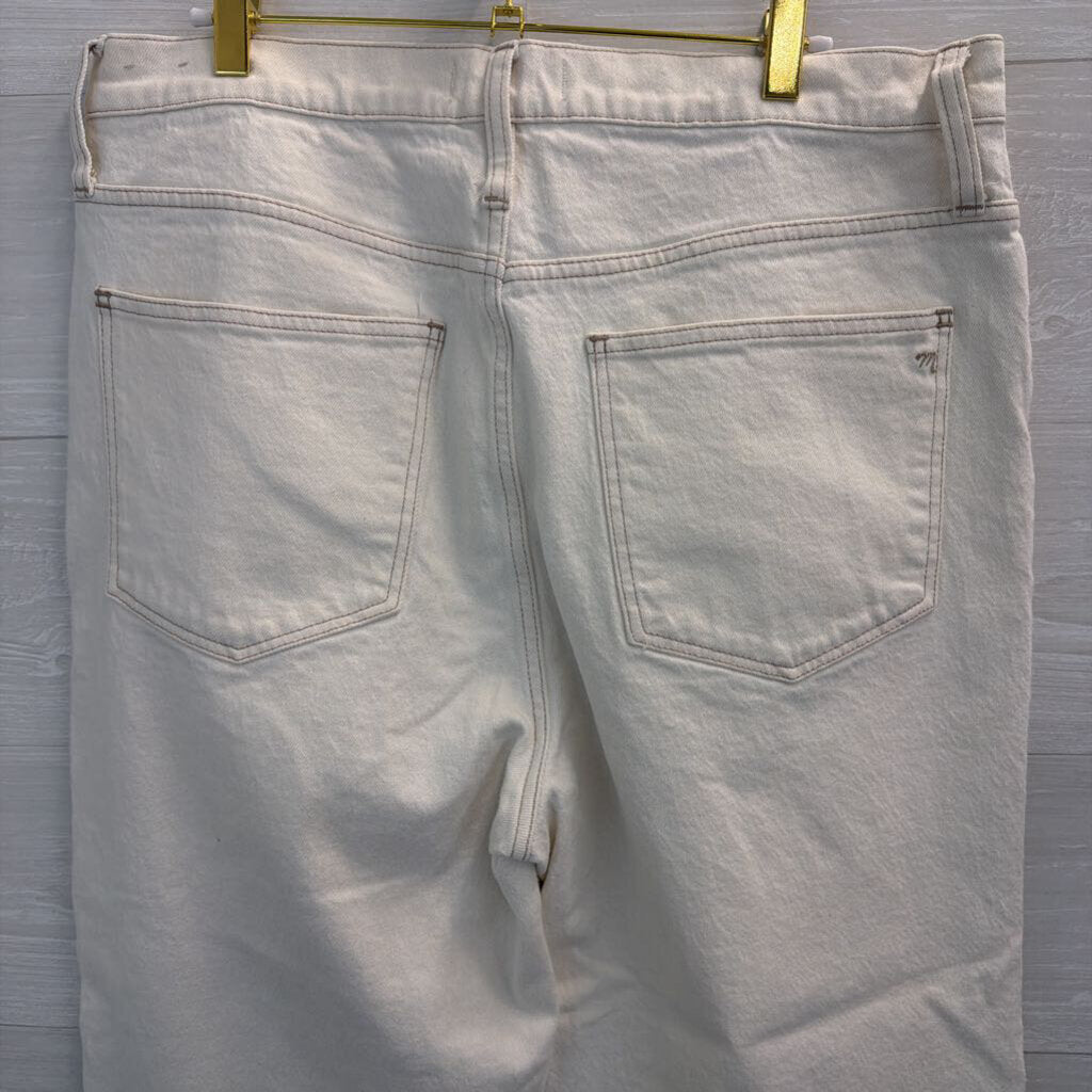 Madewell White Slim Wide Leg Crop Jeans 32