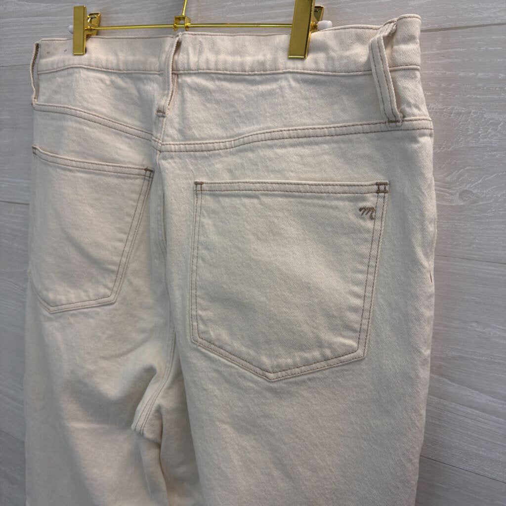 Madewell White Slim Wide Leg Crop Jeans 32