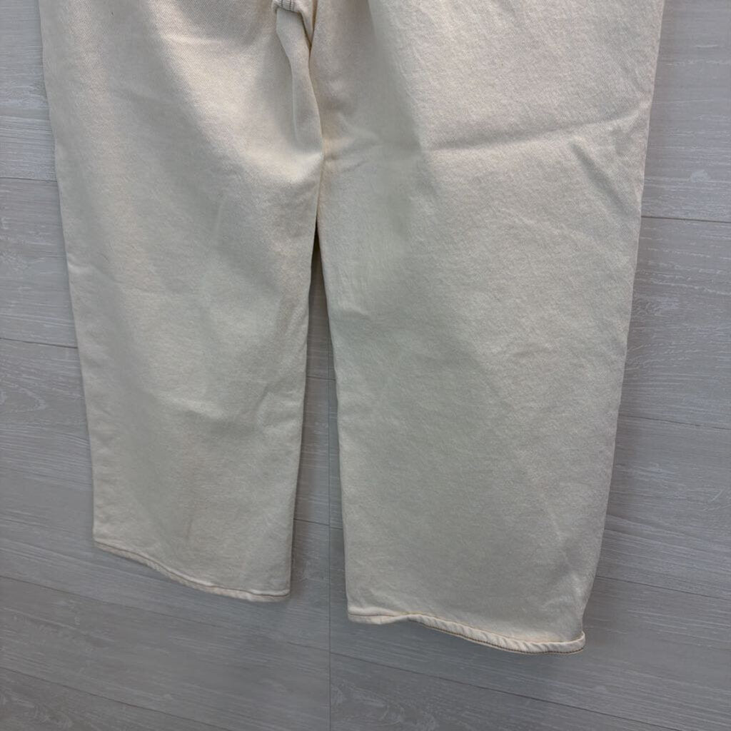 Madewell White Slim Wide Leg Crop Jeans 32