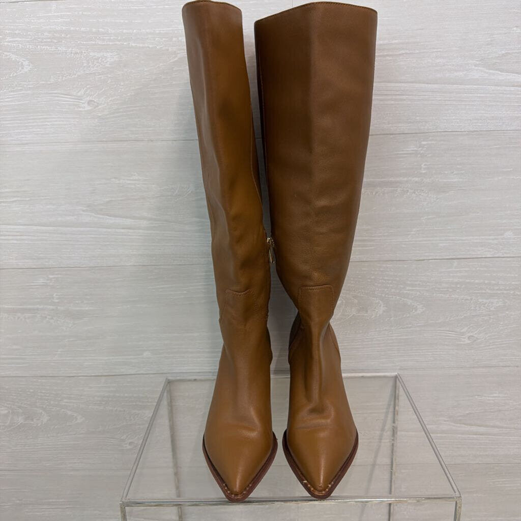 Sam Edelman Brown Leather Lindsey Pointed Toe Knee High Boots 9.5