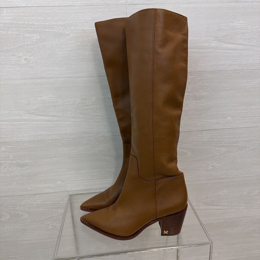 Sam Edelman Brown Leather Lindsey Pointed Toe Knee High Boots 9.5