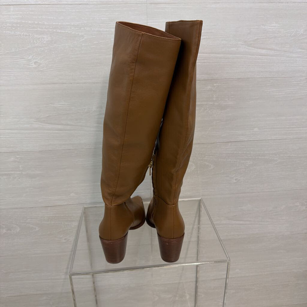 Sam Edelman Brown Leather Lindsey Pointed Toe Knee High Boots 9.5