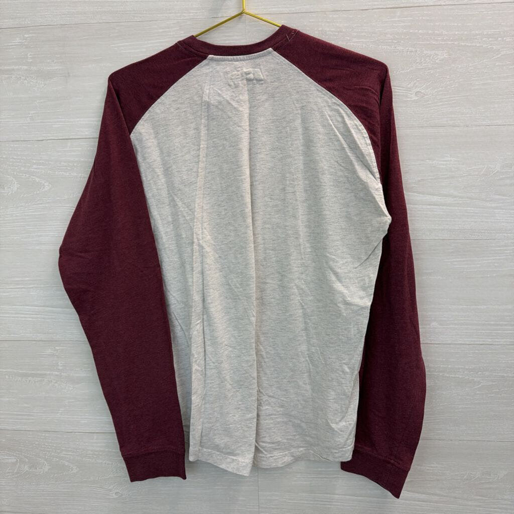 Russel Grey/ Burgundy Virginia Tech Long Sleeve Top Large