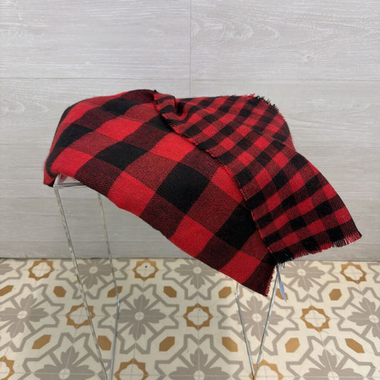 Soft Black/ Red Gingham Scarf