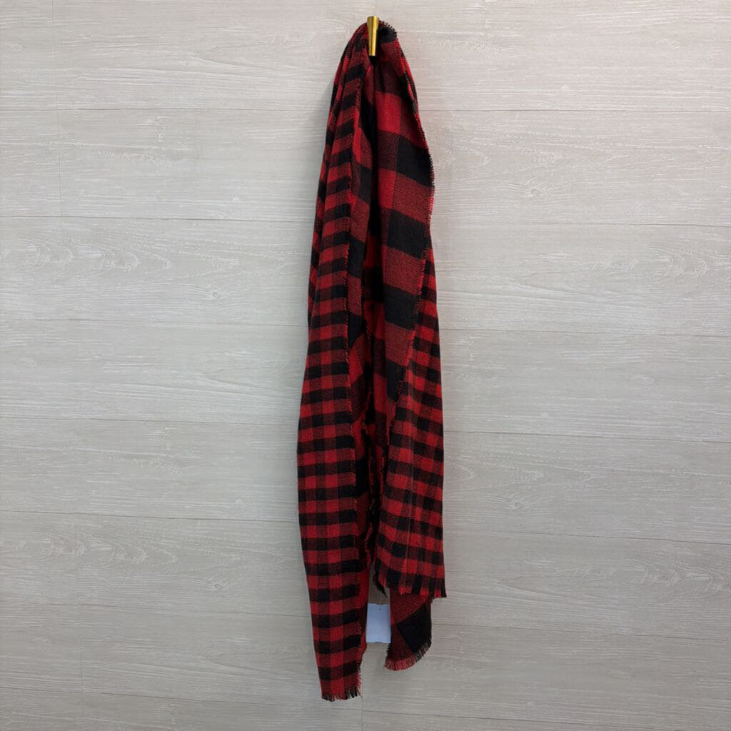 Soft Black/ Red Gingham Scarf