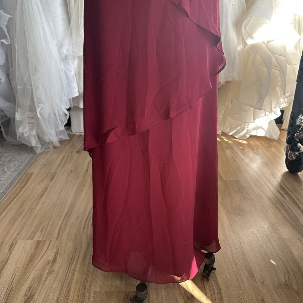 Asymmetrical Tiered Long Chiffon Dress 16