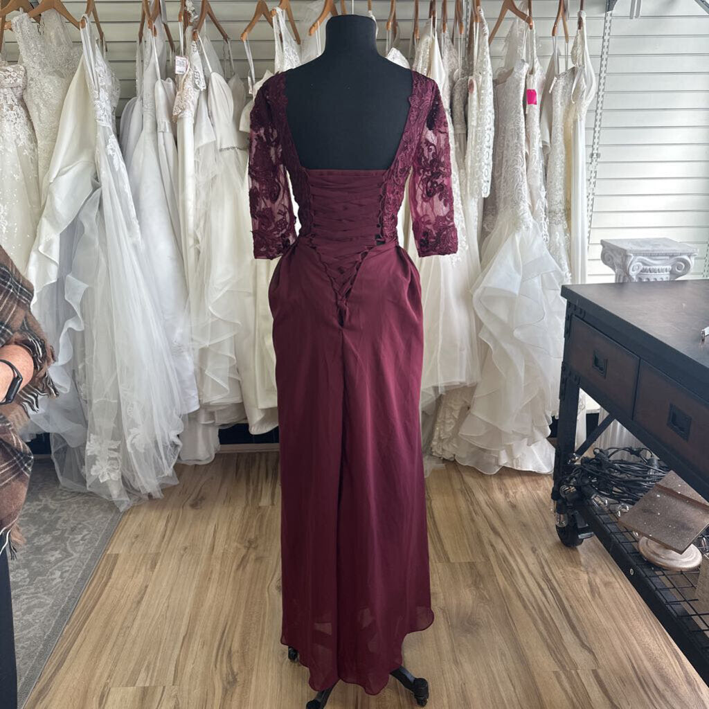 Lace Top Corset Back Long Dress 16