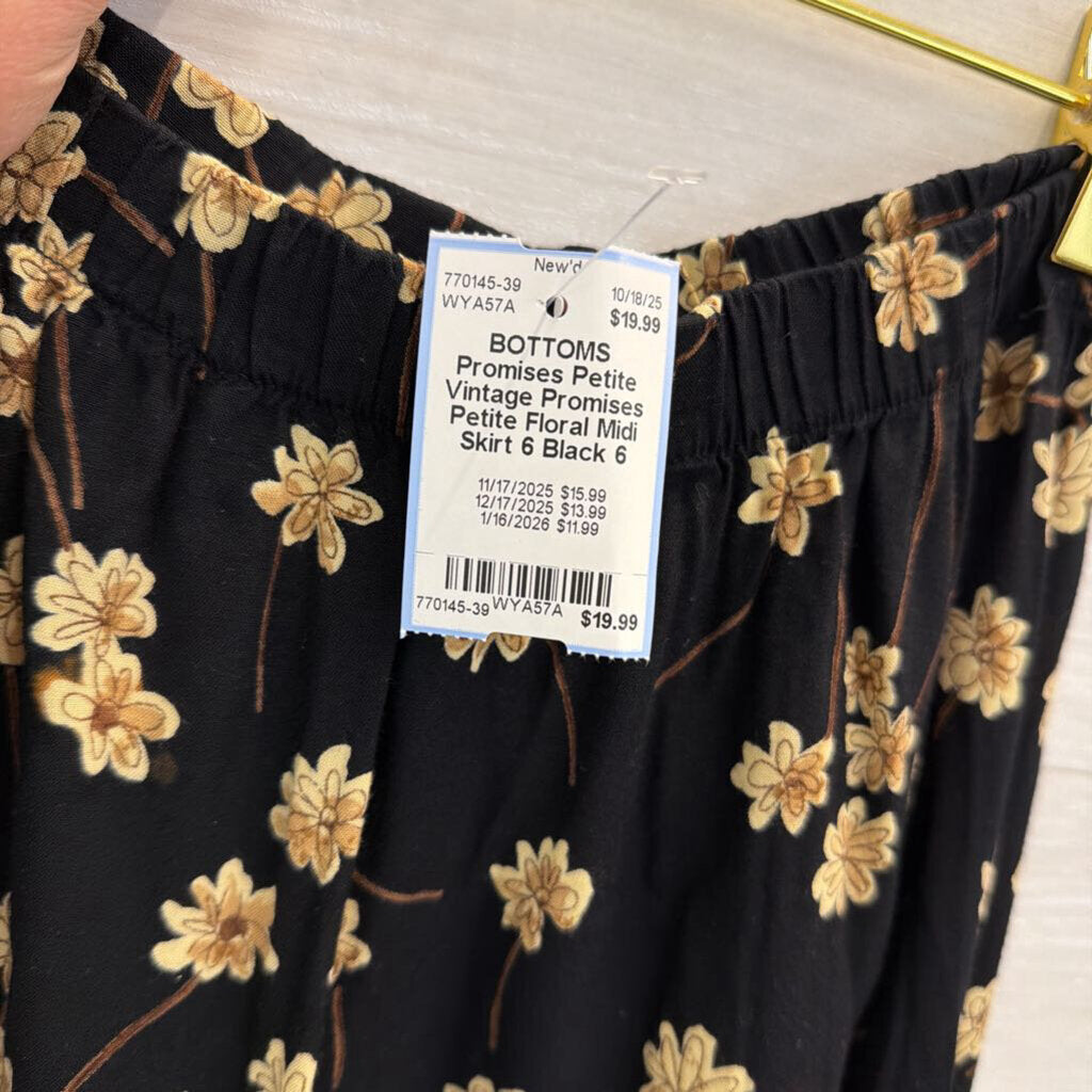 Vintage Promises Petite Floral Midi Skirt 6