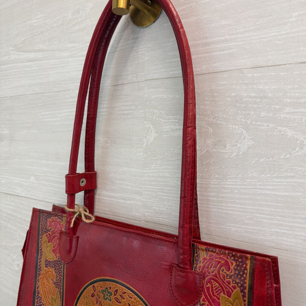Red Leather Elephant Handbag