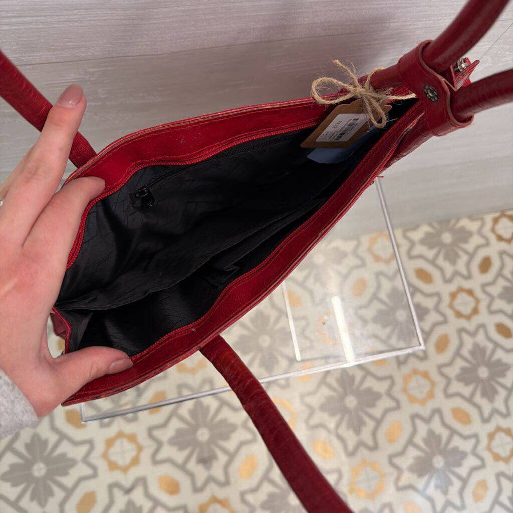 Red Leather Elephant Handbag