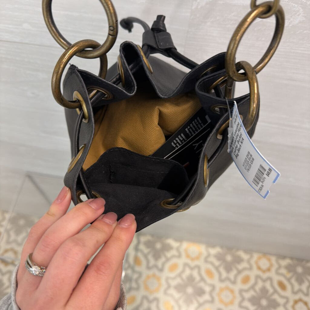 Valentina Fiore Leather Bucket Bag