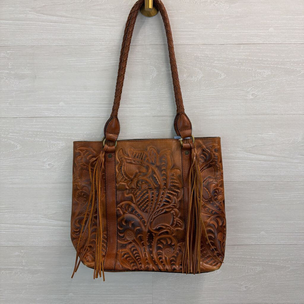 Patricia Nash Rena Burnished Tooled Leather Tote