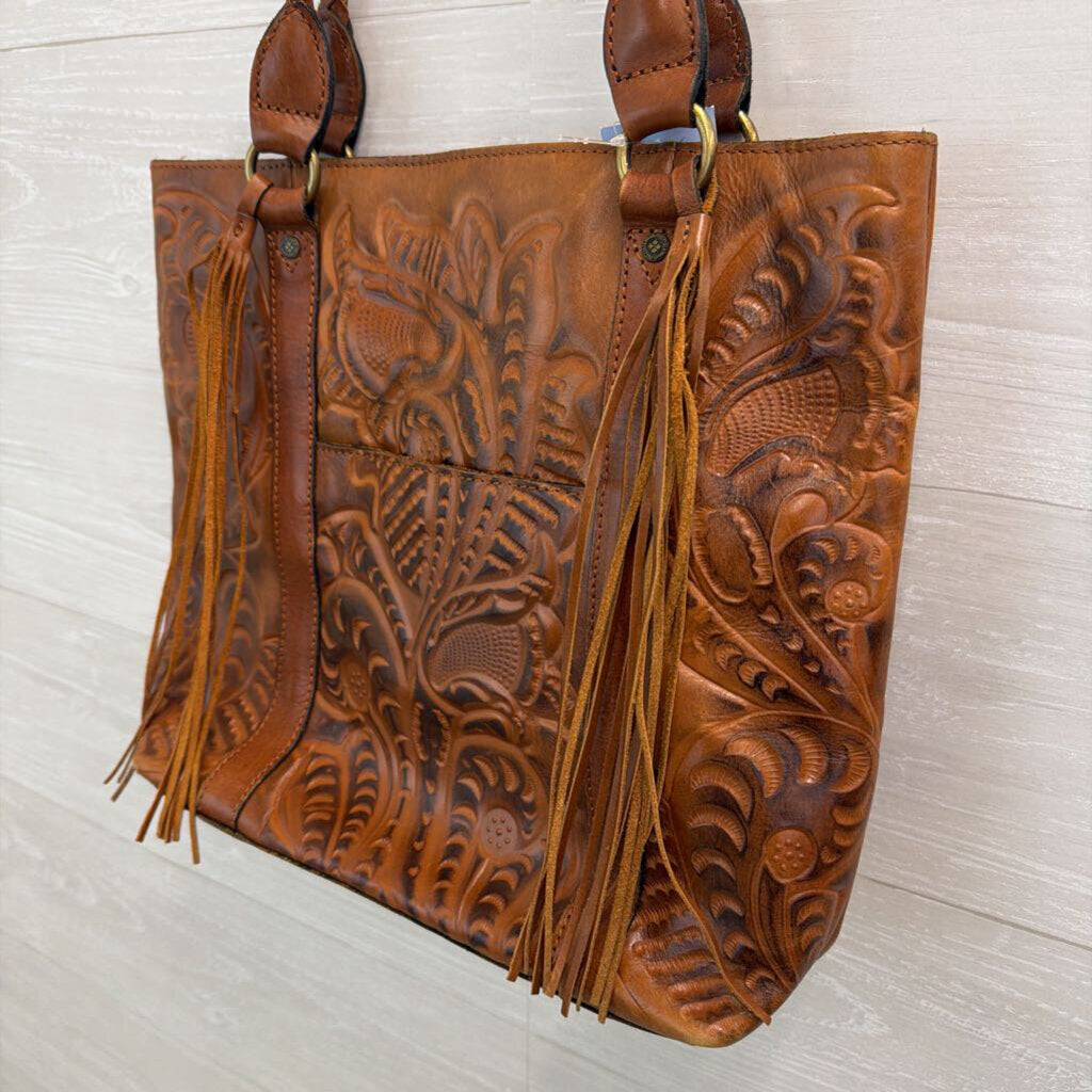 Patricia Nash Rena Burnished Tooled Leather Tote