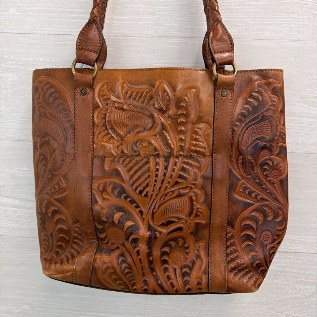Patricia Nash Rena Burnished Tooled Leather Tote