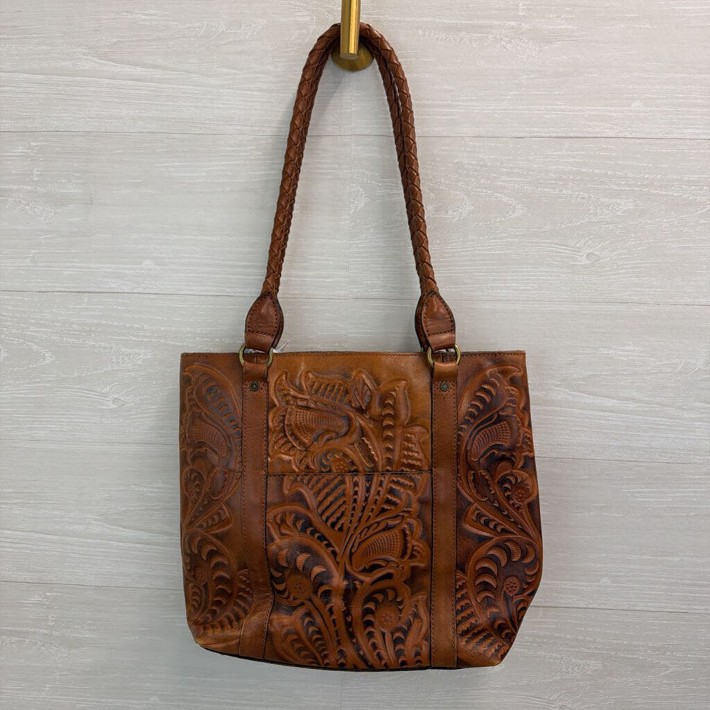 Patricia Nash Rena Burnished Tooled Leather Tote