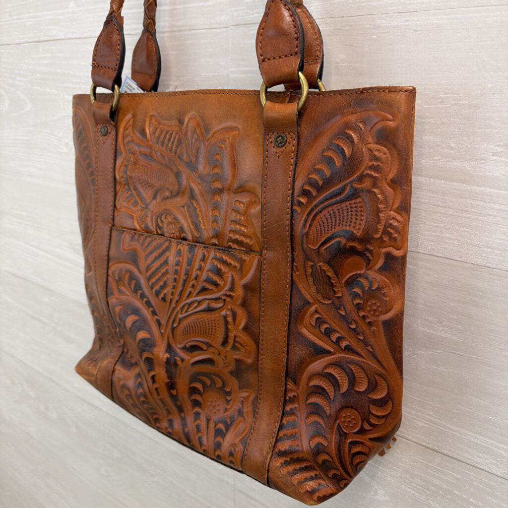 Patricia Nash Rena Burnished Tooled Leather Tote