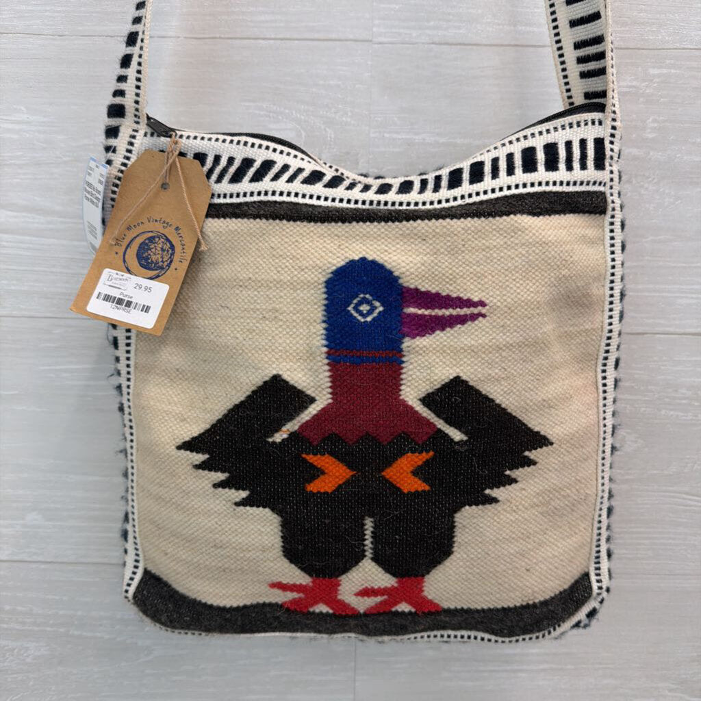 Woven Bird Design Purse