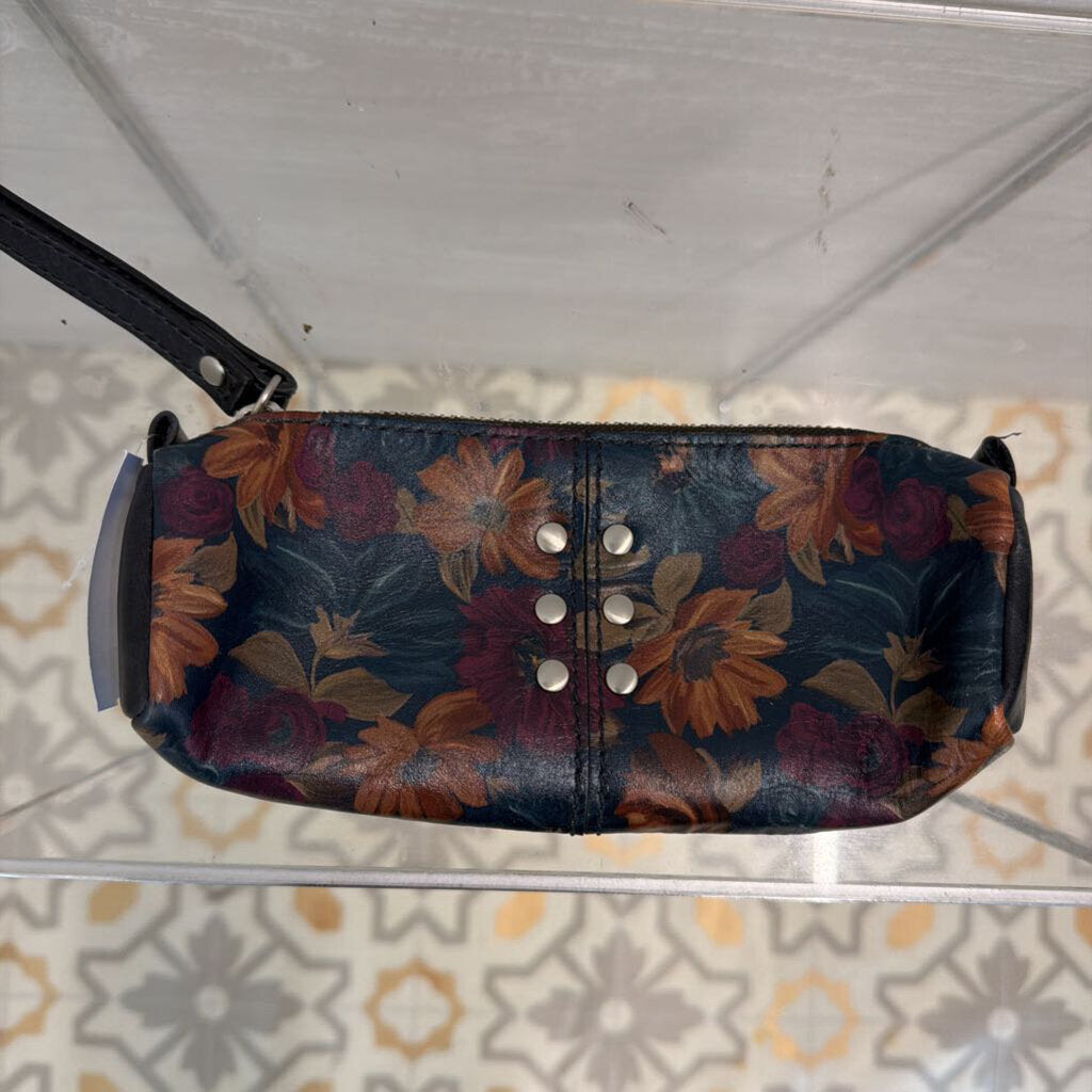 Patricia Nash Leather Floral Wristlet