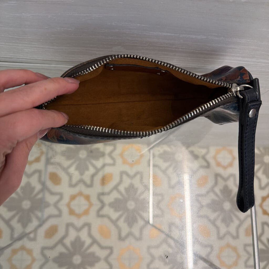 Patricia Nash Leather Floral Wristlet