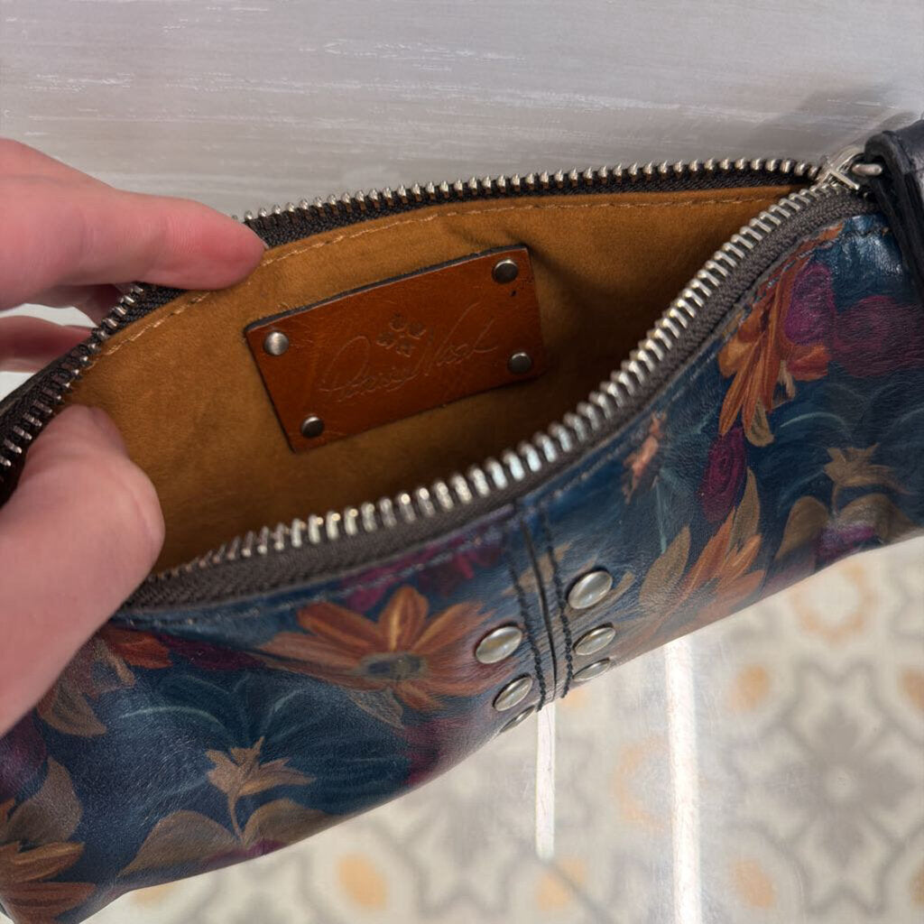 Patricia Nash Leather Floral Wristlet