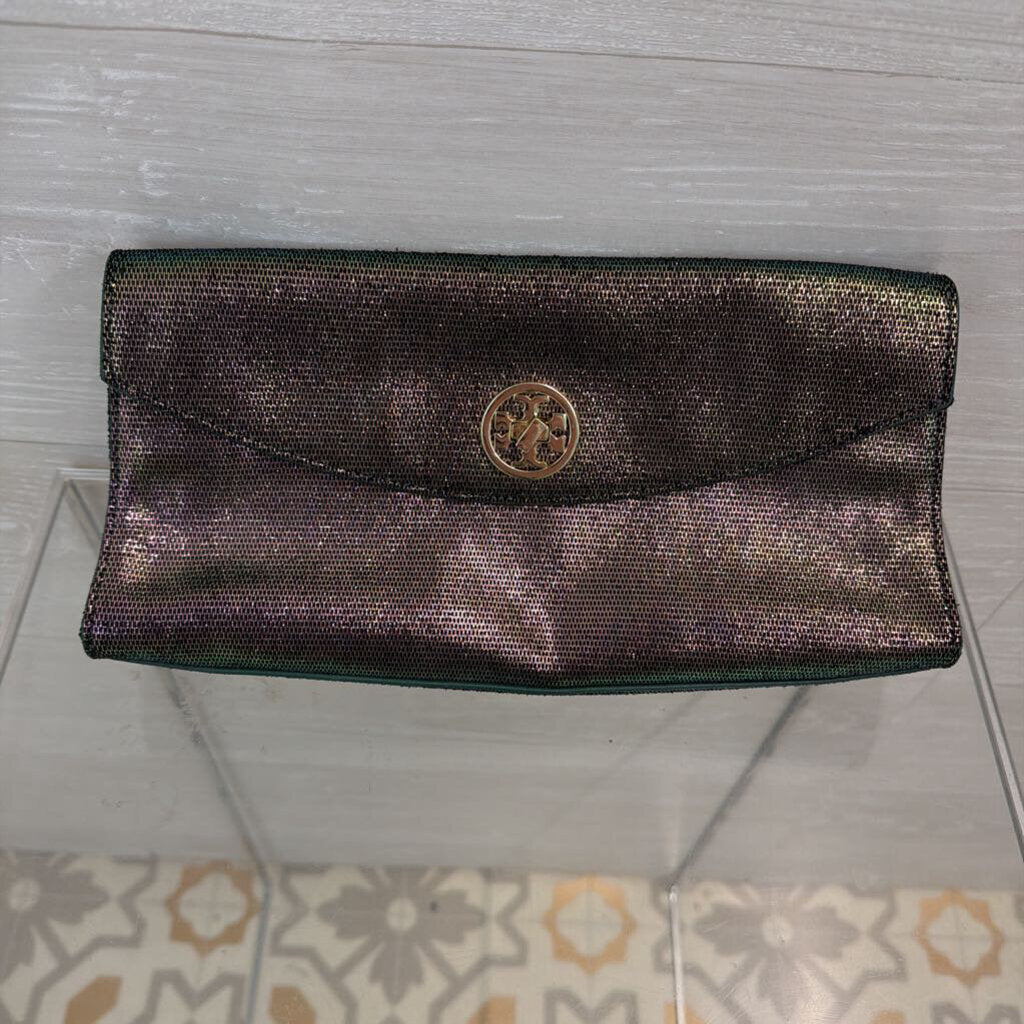 Tory Burch Austin Iridescent Flap Clutch Bag