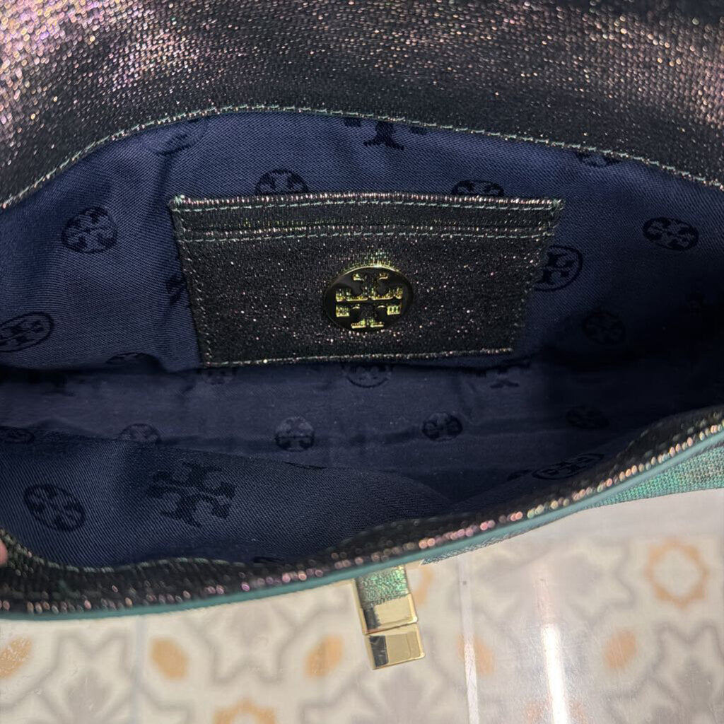 Tory Burch Austin Iridescent Flap Clutch Bag