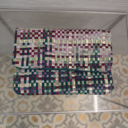 Deux Lux Woven Metallic Clutch