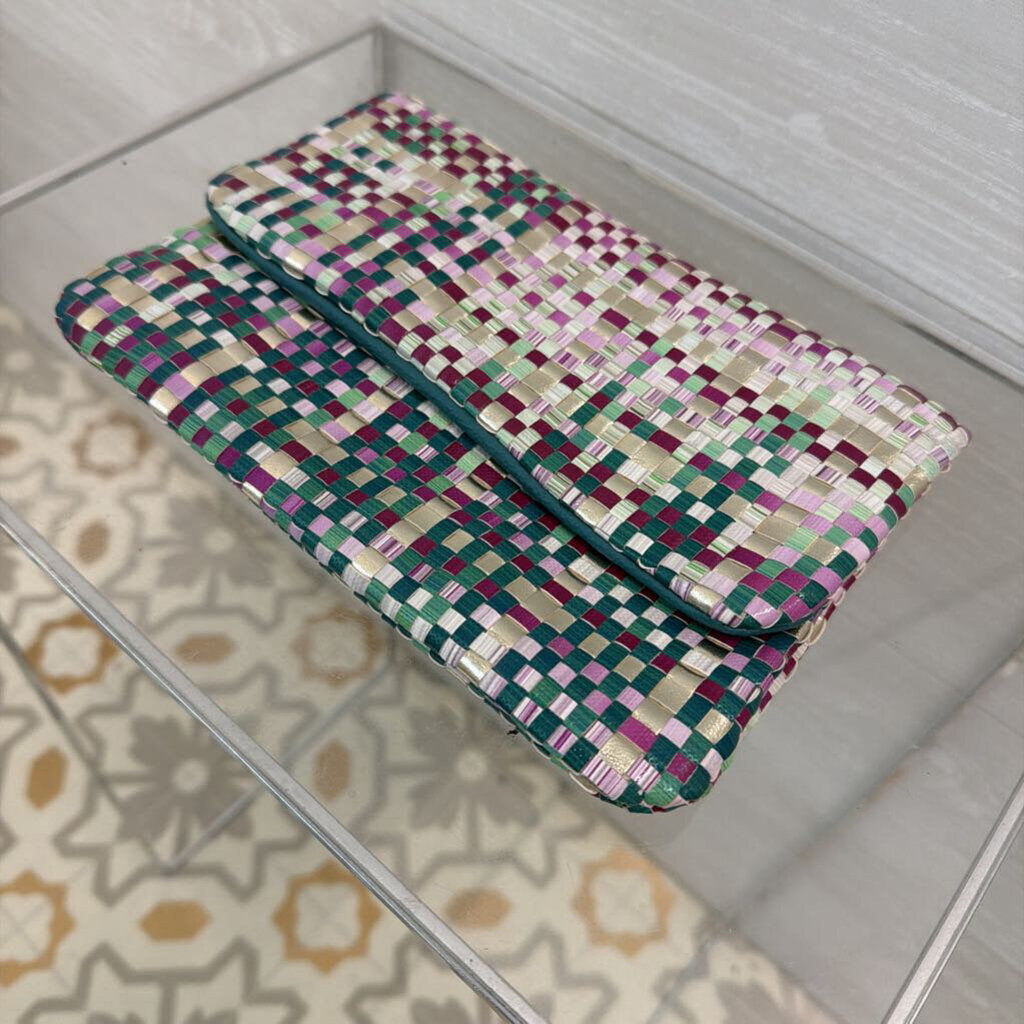Deux Lux Woven Metallic Clutch