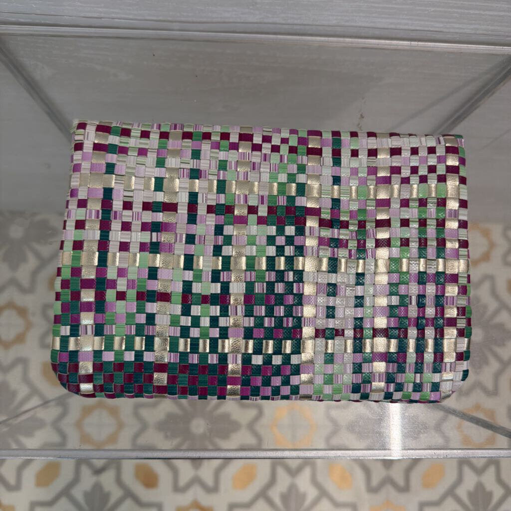 Deux Lux Woven Metallic Clutch
