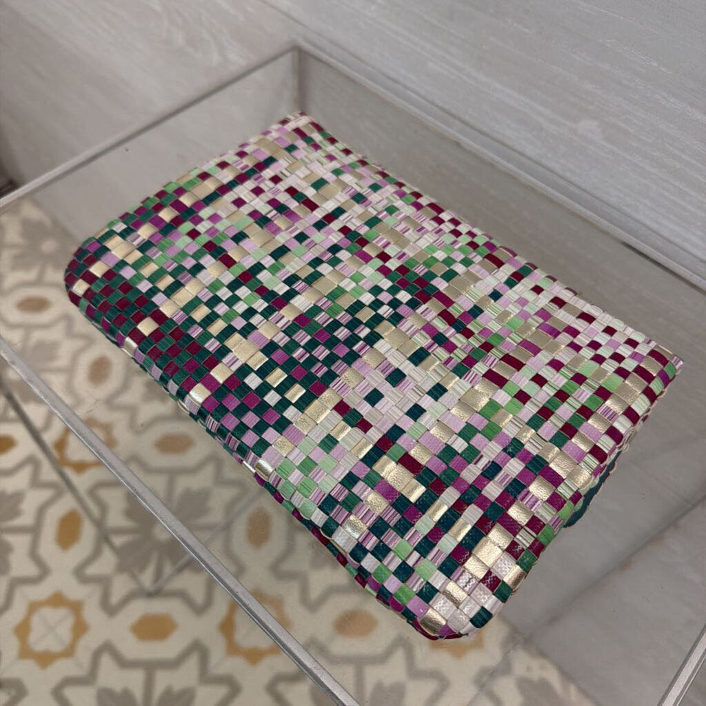 Deux Lux Woven Metallic Clutch