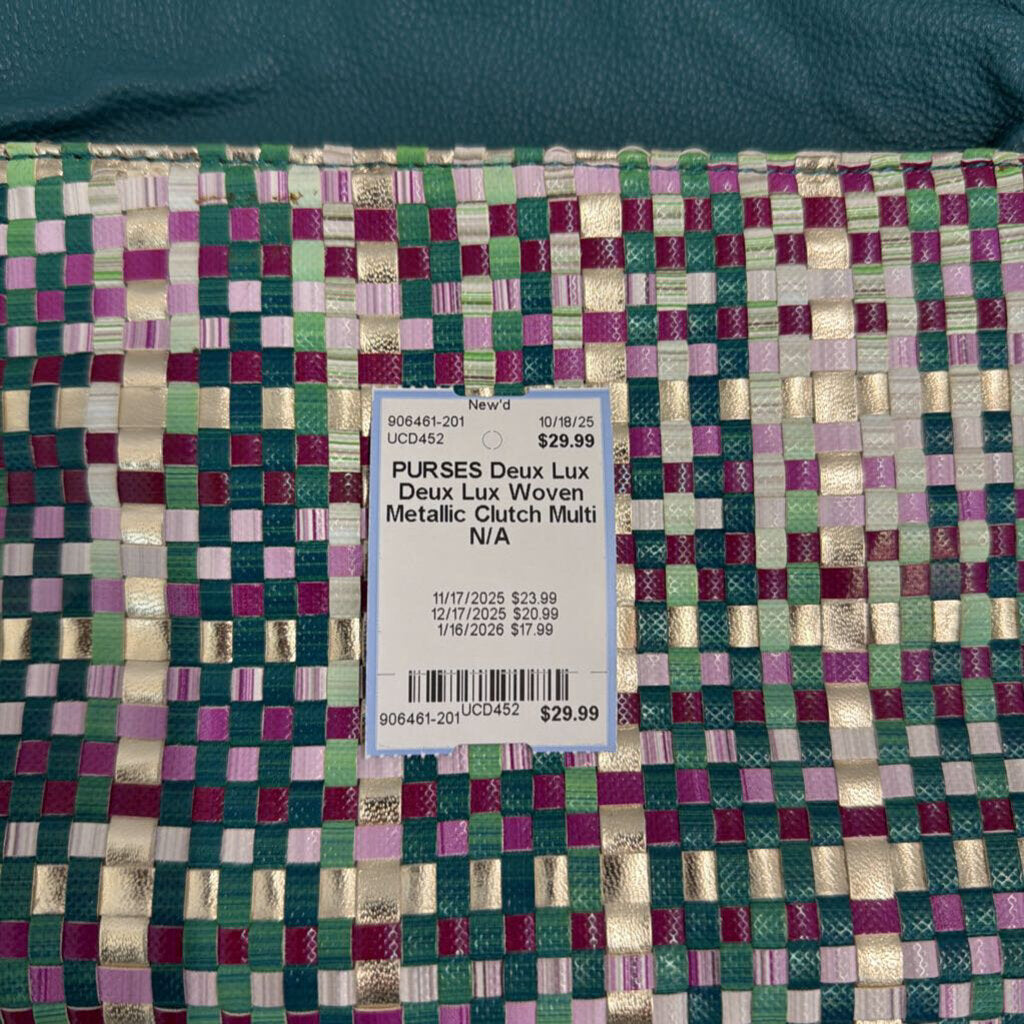 Deux Lux Woven Metallic Clutch