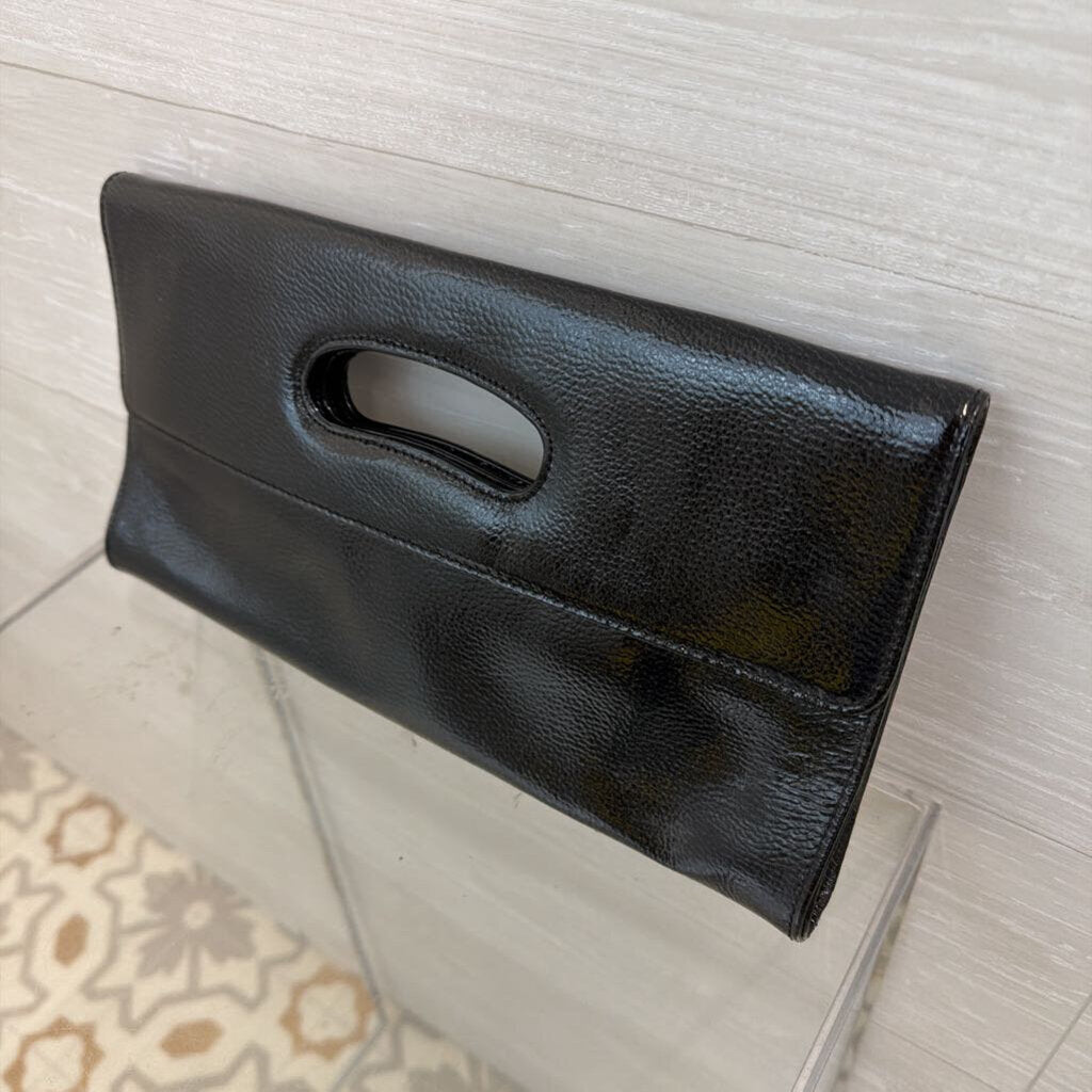 Hobo Black Patent Clutch