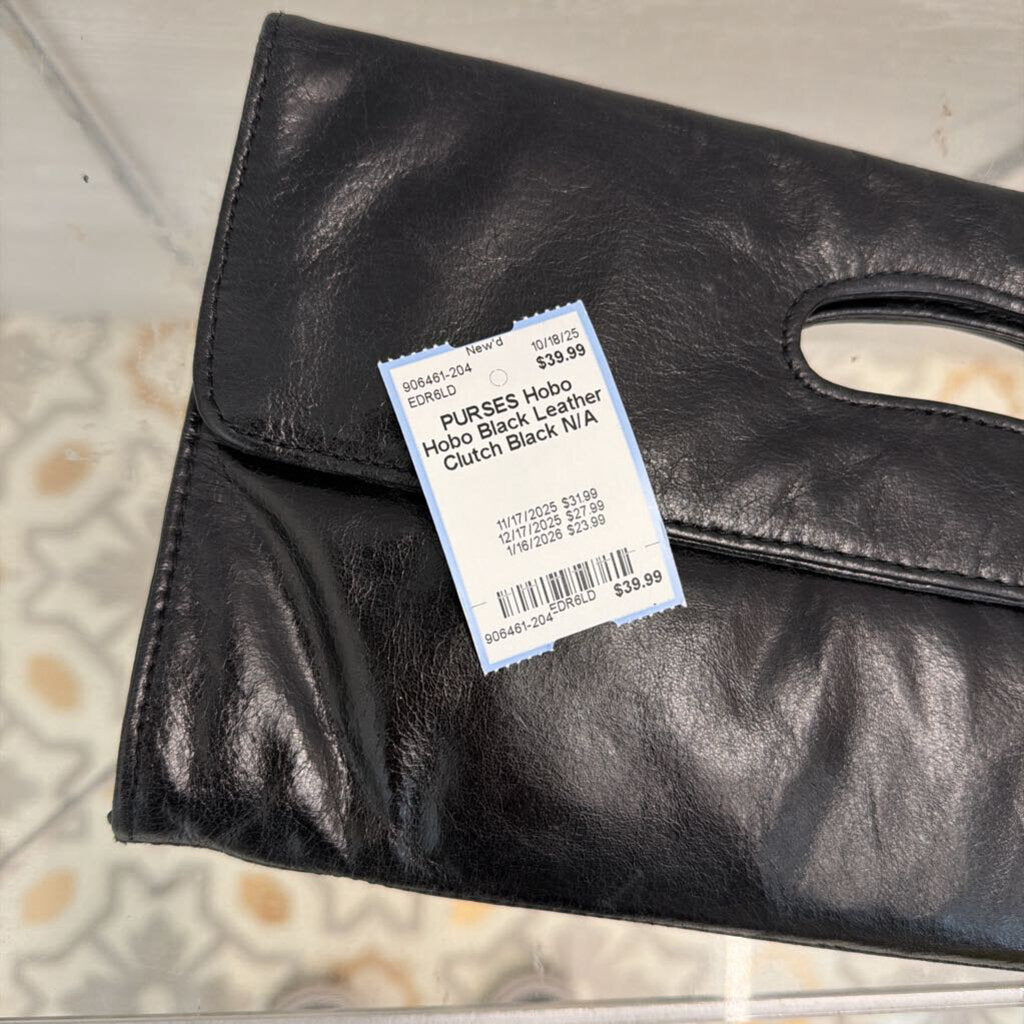 Hobo Black Leather Clutch