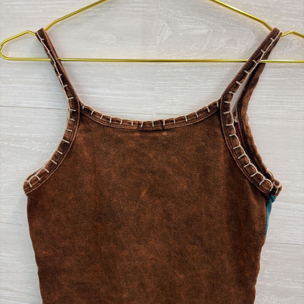 Orange/Multi Symbols Tank Top Small