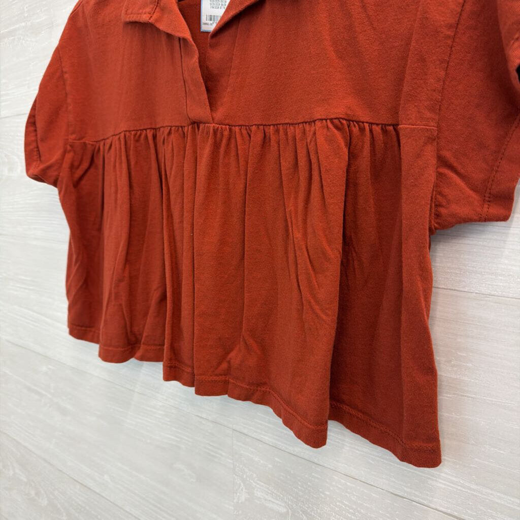 Altar'd State Burnt Orange Babydoll Crop Shortsleeve Extra Small